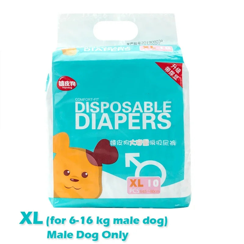 10Pcs/Bag Dog Diapers Diaper for Dogs Pet Female Dog Disposable Leakproof Nappies Puppy Super Absorption Physiological Pants